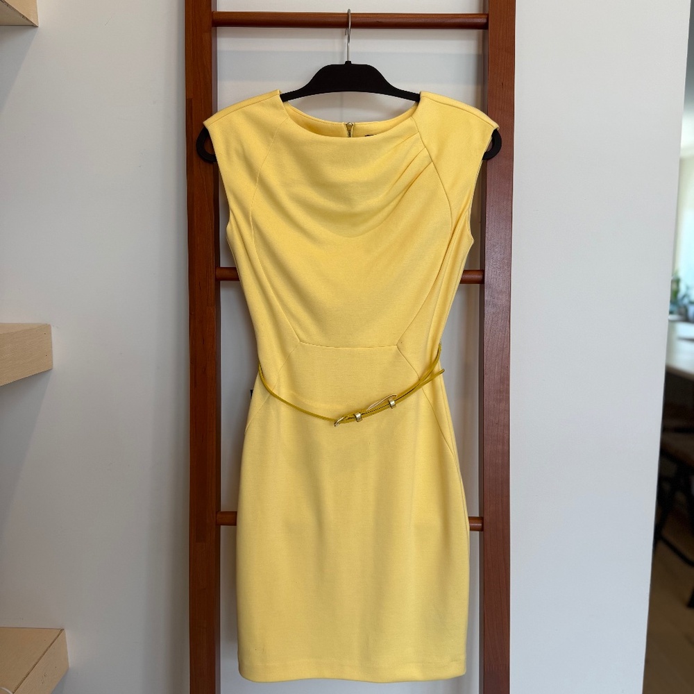 The Limited Belted Sheath Dress – Yellow – Size XS